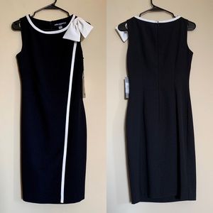 KARL LAGERFELD SLEEVELESS BLACK AND WHITE DRESS WITH BOW, NWT, size 0